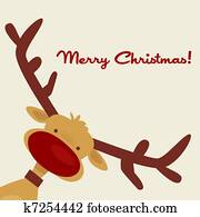Christmas card with reindeer Christmas card with reindeer