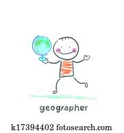 geographer is in the hands of the globe