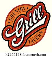 grill hand lettering (vector) grill hand lettering (vector)