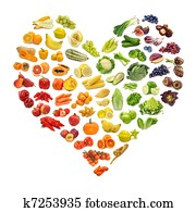 Heart of fruits and vegetables Heart of fruits and vegetables