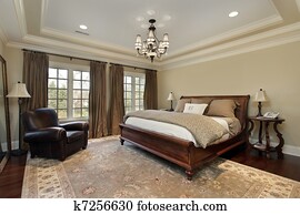 Master bedroom with tray ceiling Master bedroom with tray ceiling