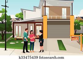 Real Estate Agent Handing a Key