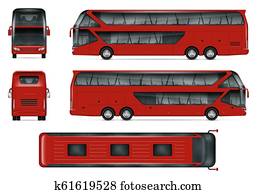 Red bus vector mockup Red bus vector mockup