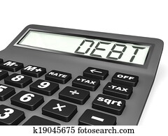 taschenrechner, mit, dept, auf, display.