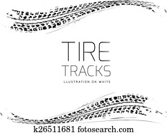 Tire tracks vector background Tire tracks vector background