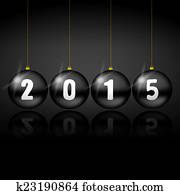 2015 new years illustration with christmas balls 2015 new years illustration with christmas balls