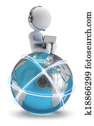 3d small people - global network 3d small people - global network