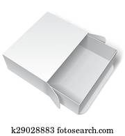 blank, hvid, pakke, æske