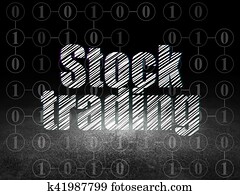 Finance concept: Stock Trading in grunge dark room