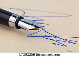 Fountain pen and signature