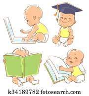 niedlich, klein, baby, learning. niedlich, klein, baby, learning.