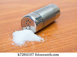  salt sprinkled on the table