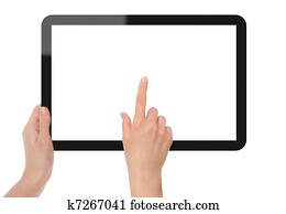 segurando, e, ponto, ligado, pc tabela