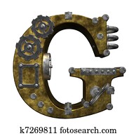 steampunk letter g steampunk letter g