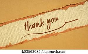 thank you handwriting on a handmade paper thank you handwriting on a handmade paper