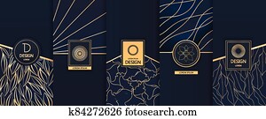 Vector illustration of gold cards Vector illustration of gold cards