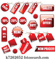 vendas, etiquetas, e, adesivos