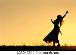 Woman Dancing Silhouette
