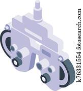 אבחנתי, הבט משקפיים, icon,, איזומטרי, סיגנון