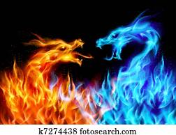 blau rot, feuer, drachen blau rot, feuer, drachen