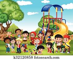 Children playing in the park Children playing in the park
