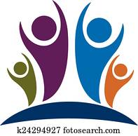 Family people optimistic logo Family people optimistic logo