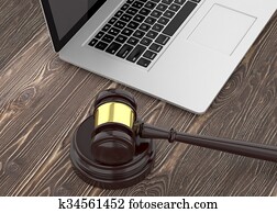 Gavel and laptop Gavel and laptop