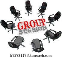 Group Session Meeting Chairs in Circle for Discussion
