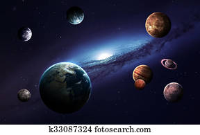 High resolution images presents planets of the solar system. This image elements furnished by NASA.