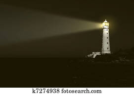 lighthouse at night
