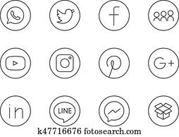 moscow,, russland, -, april, 20,, 2017:, sammlung, von, lineart, schwarz, runder, soziales, medien, heiligenbilder, gedruckte, auf, paper:, facebook,, twitter,, instagram,, verbunden, in,, und, andere moscow,, russland, -, april, 20,, 2017:, sammlung, von, lineart, schwarz, runder, soziales, medien, heiligenbilder, gedruckte, auf, paper:, facebook,, twitter,, instagram,, verbunden, in,, und, andere
