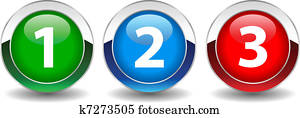 Numbers vector button Numbers vector button