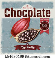 retro illustration of cocoa beans, fruit of chocolate tree on grunge background. retro illustration of cocoa beans, fruit of chocolate tree on grunge background.