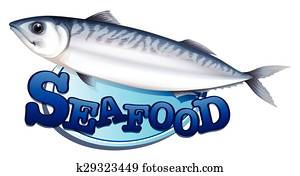 thunfisch, und, meeresfrüchte, zeichen thunfisch, und, meeresfrüchte, zeichen