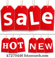 vektor, hängender, verkauf, etikette