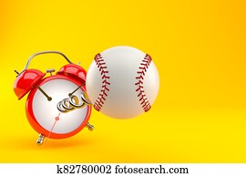 כדור של בייסבול, עם, שעון של אזעקה
