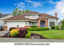 American house exterior with curb appeal