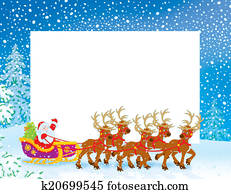 Border with a Sleigh of Santa Border with a Sleigh of Santa