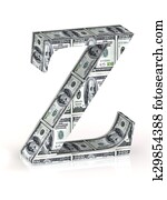 brief, z, honderd, dollar, wrapped.