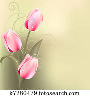 Bunch of pink tulips