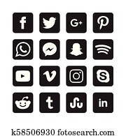 Collection of social media icons Collection of social media icons
