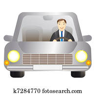driver man in silver car driver man in silver car