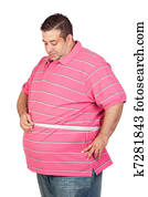 Fat man with a tape measure Fat man with a tape measure