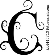 Floral letter C Floral letter C