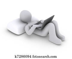 Person lying down with laptop