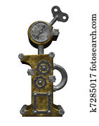 steampunk letter i steampunk letter i
