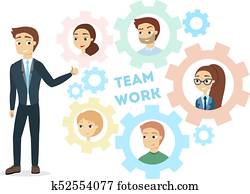 Team work gears. Team work gears.