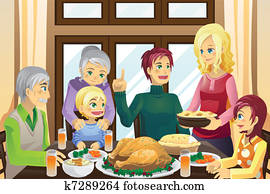 Thanksgiving dinner Clipart | k7557392 | Fotosearch