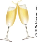 Two glasses full of champagne Two glasses full of champagne