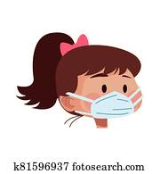 young woman head using medical mask young woman head using medical mask